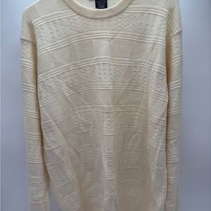 Giorgiolini Made in‎ Italy Cream Textured Knit Wool Blend Sweater Men's XXL